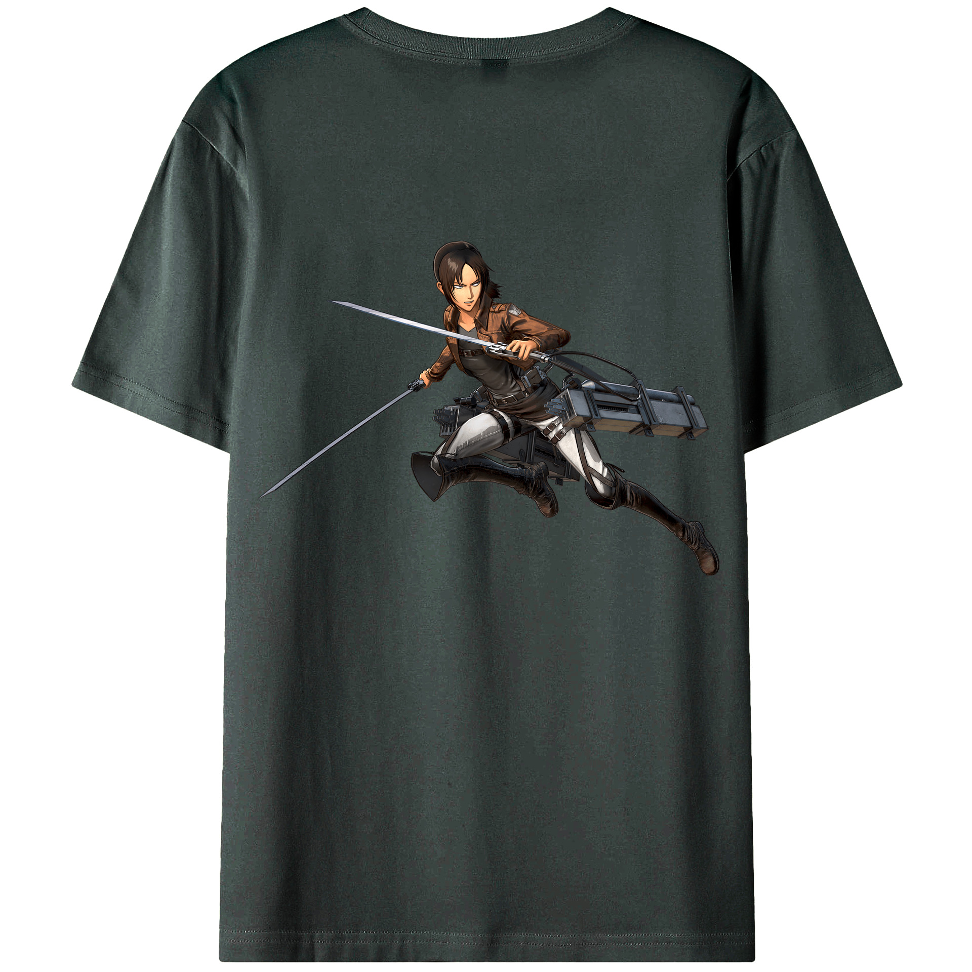 （画像用） 進撃の巨人 Attack on Titan 綿100％ メンズ半袖Tシャツ（バックプリント） 通気性